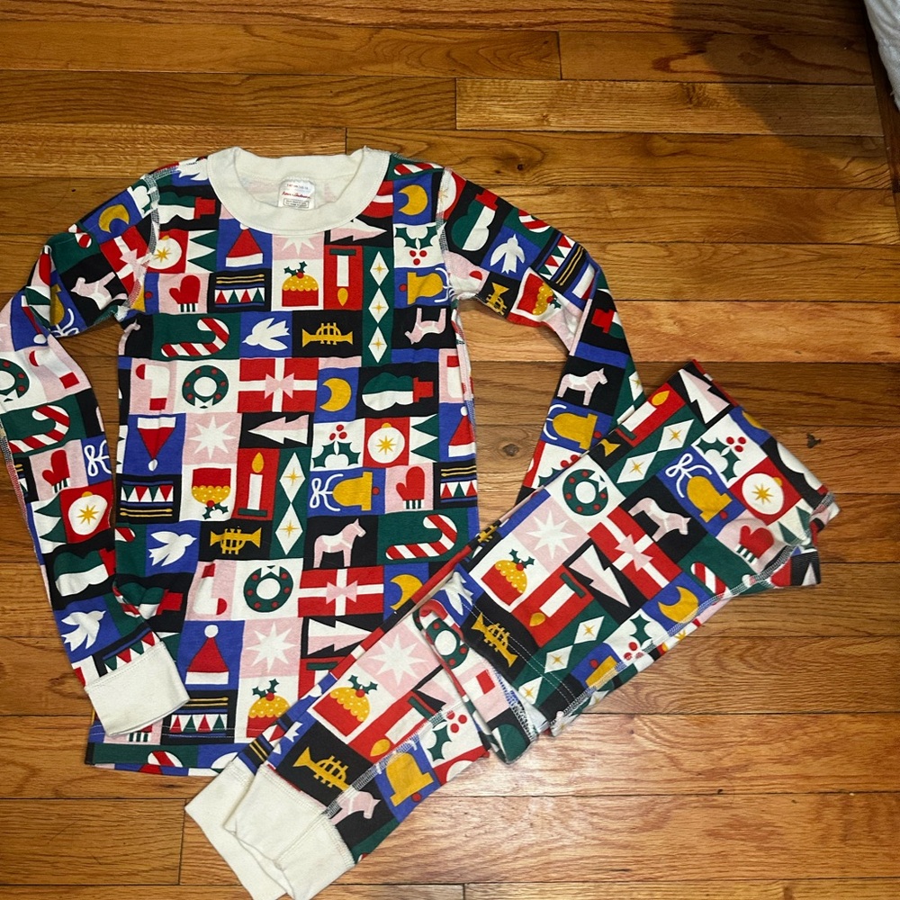 Hanna Andersson Modern Merry Christmas Holiday Long John’s‎ Youth Size 10